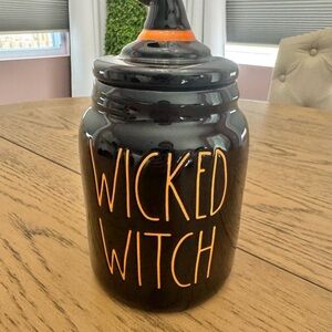 Rae Dunn Black and Orange Wicked Witch Jar